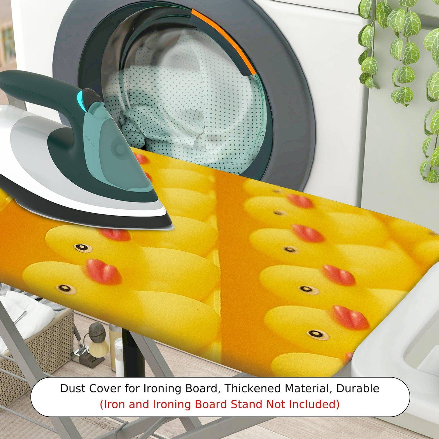 1-Piece Yellow Duck Fun Vibrant  Ironing Board Cover, Universal Size, Without Board