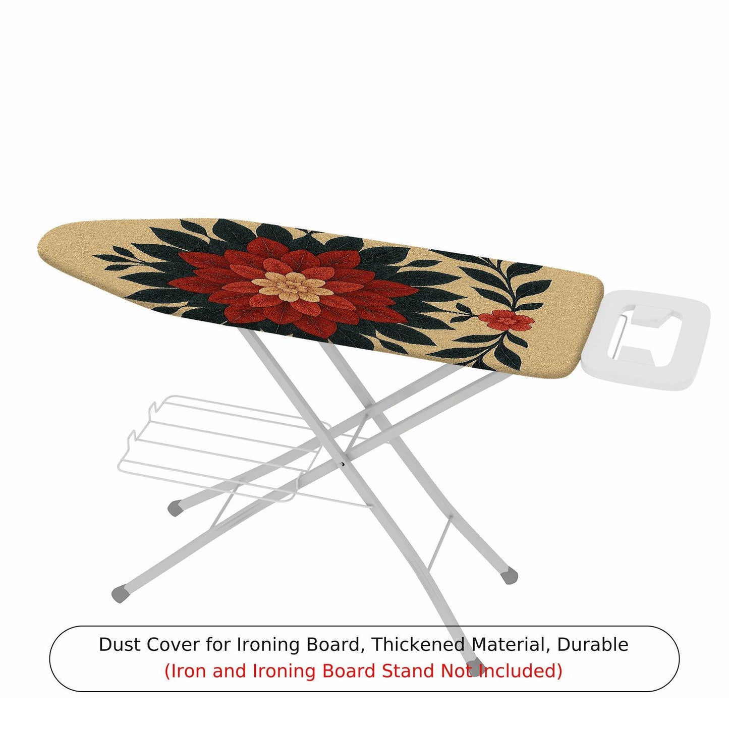 1-Piece Floral Red Green Beige  Ironing Board Cover, Universal Size, Without Board