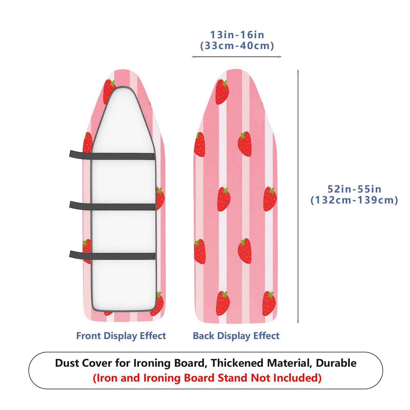 1-Piece Strawberry Fruits Pink  Ironing Board Cover, Universal Size, Without Board