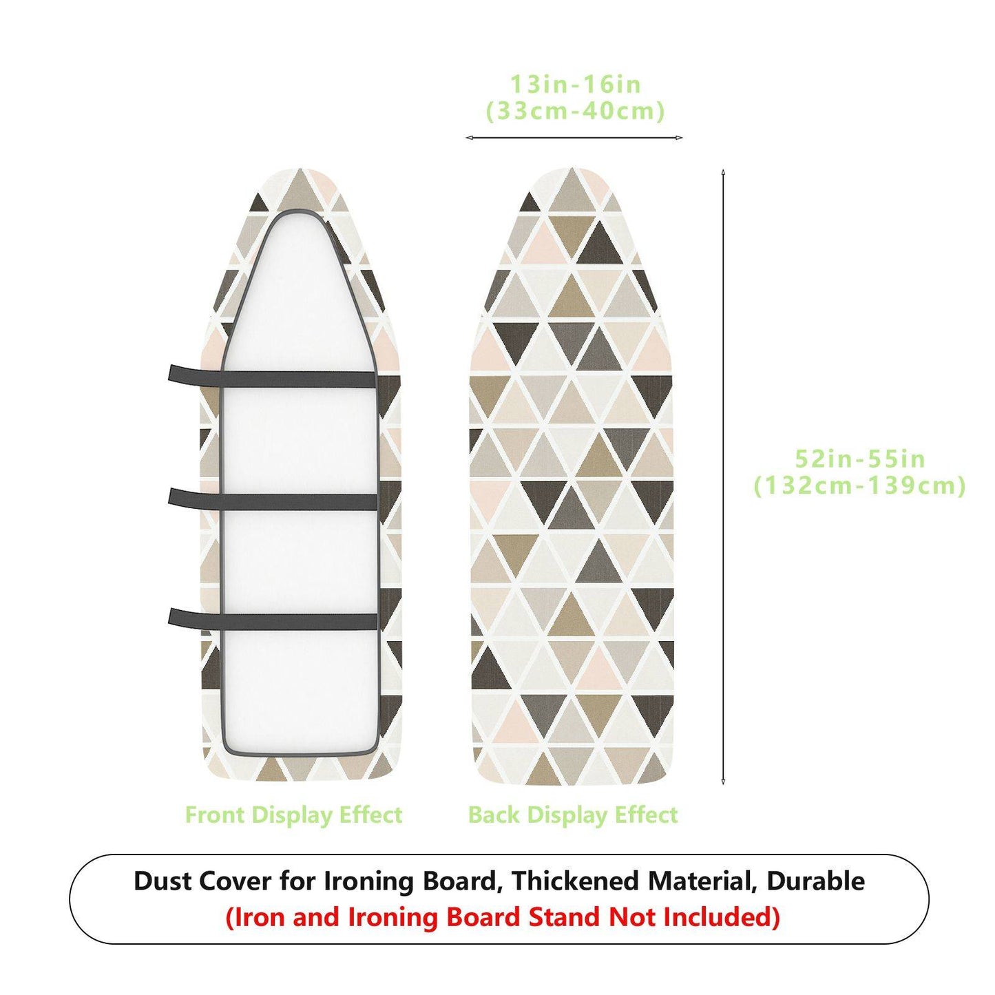 1-Piece Geometric Pattern Beige Brown Triangle  Ironing Board Cover, Universal Size, Without Board