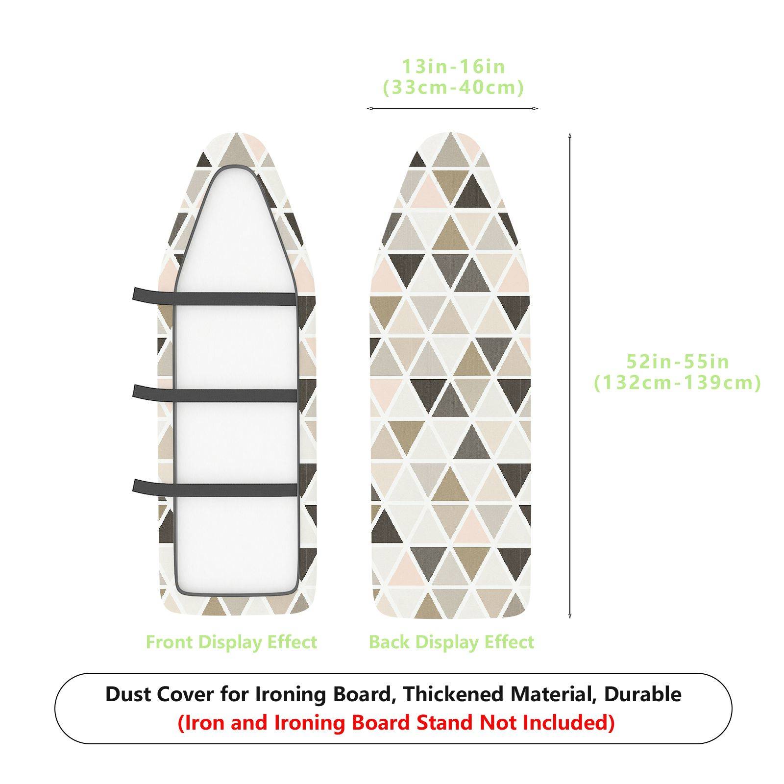 1-Piece Geometric Pattern Beige Brown Triangle  Ironing Board Cover, Universal Size, Without Board