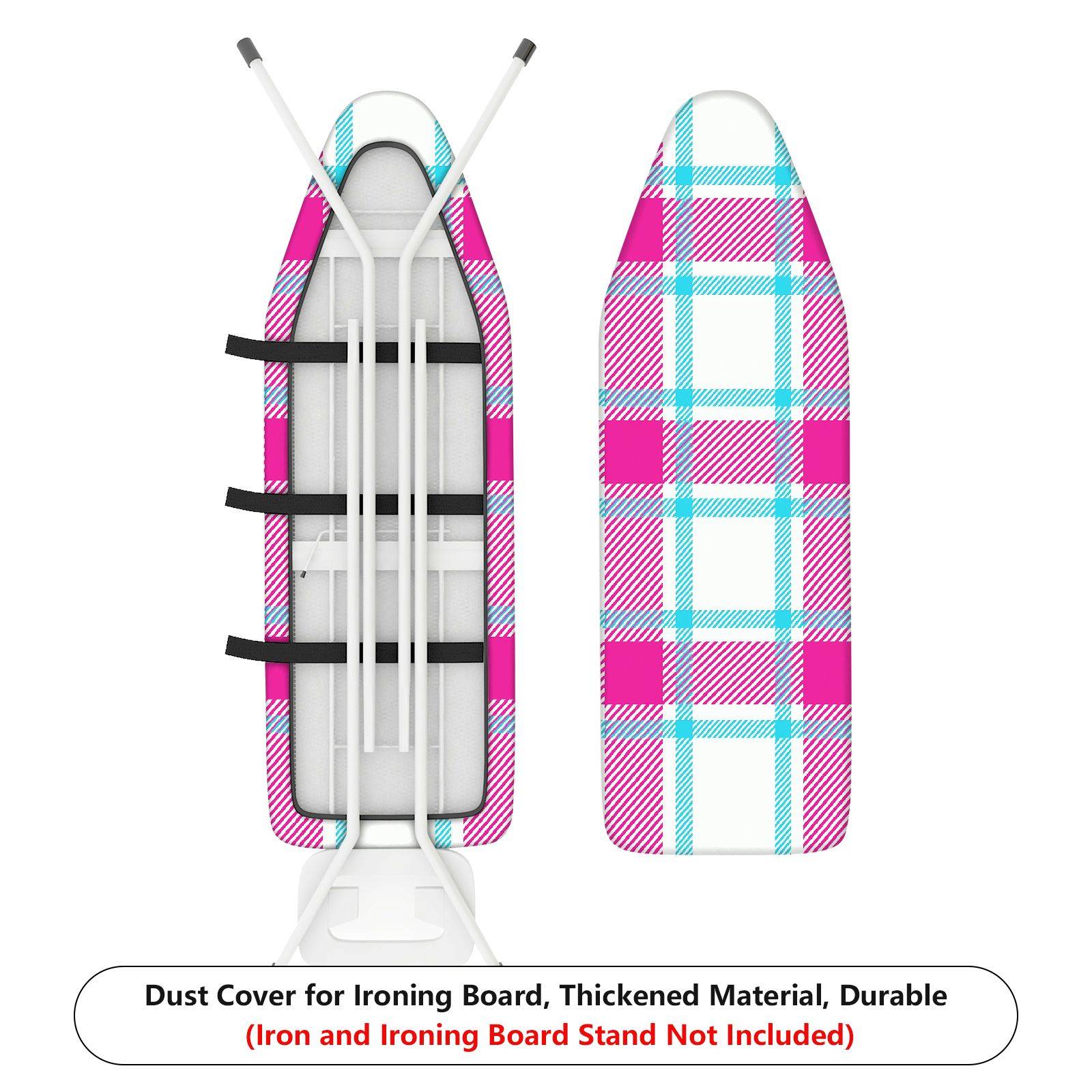 1-Piece Plaid Pink Blue  Ironing Board Cover, Universal Size, Without Board