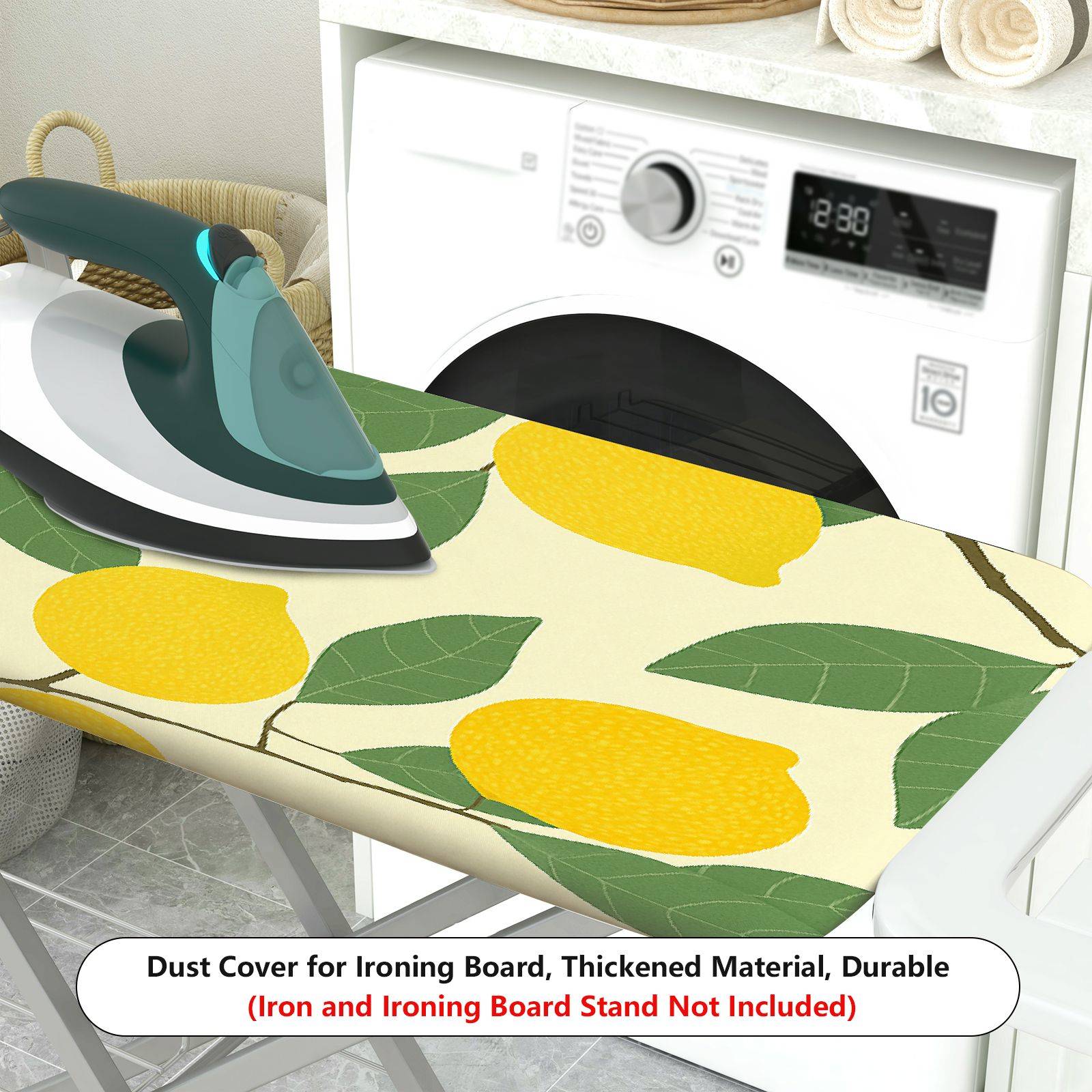 1-Piece Lemon Leaf Pattern Fruit Nature  Ironing Board Cover, Universal Size, Without Board