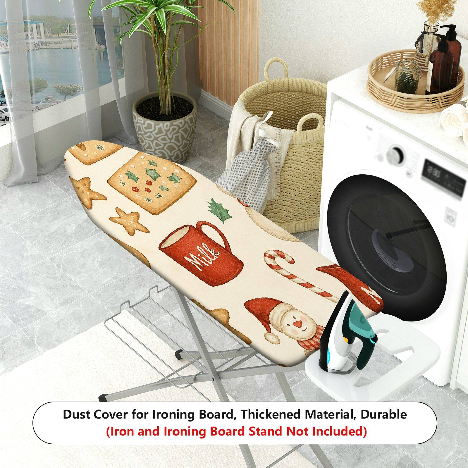 1-Piece Christmas Snowman Cookie Holiday  Ironing Board Cover, Universal Size, Without Board