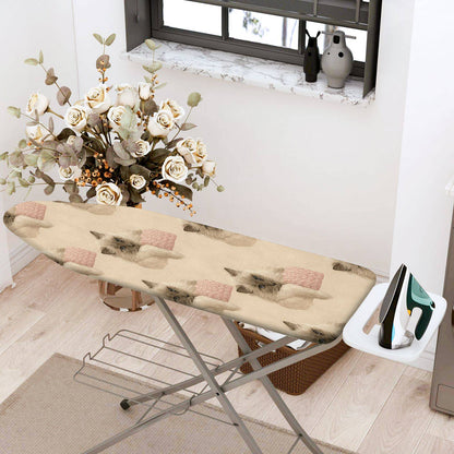 1-Piece Cat Knitting Beige  Ironing Board Cover, Universal Size, Without Board