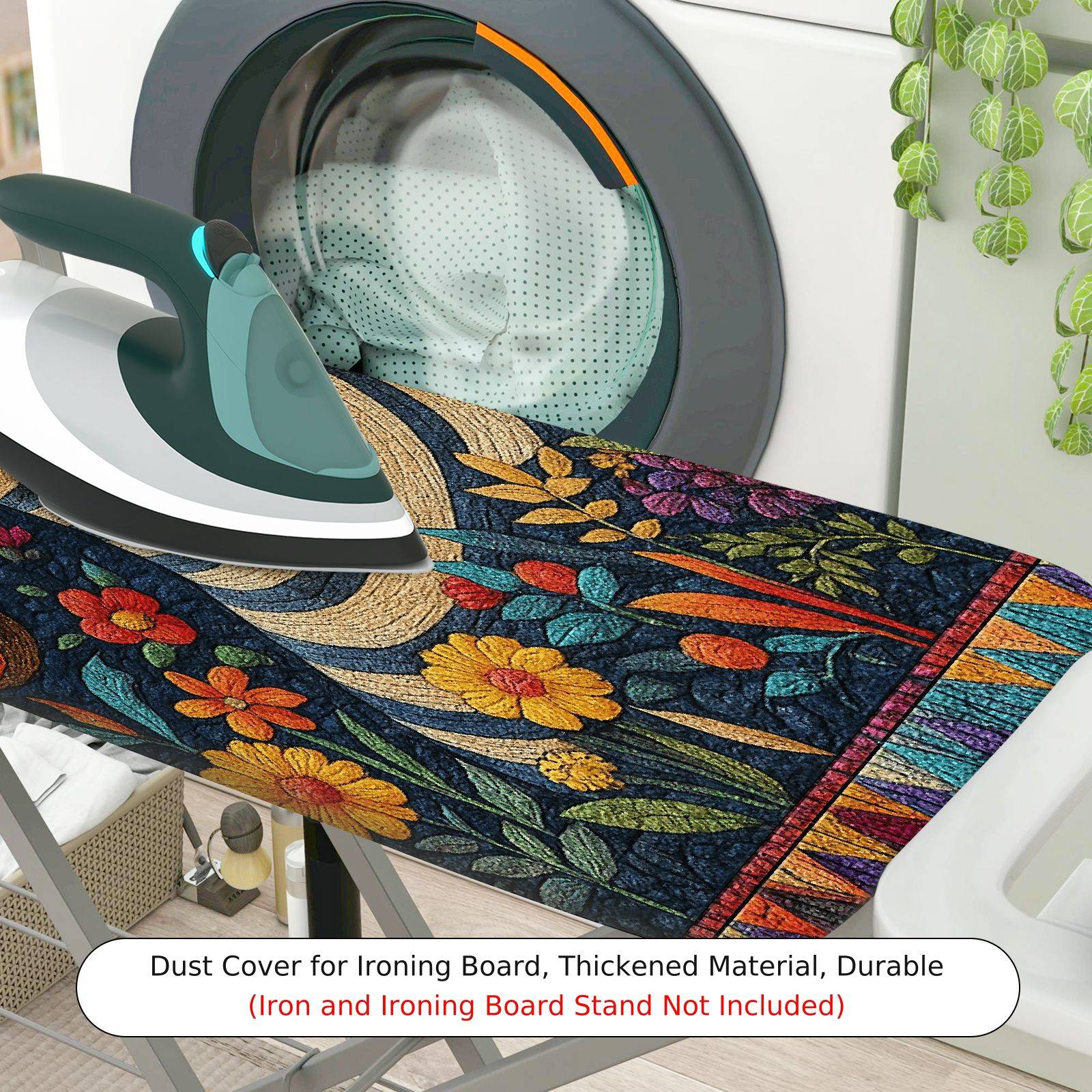 1-Piece Zebra Floral Colorful  Ironing Board Cover, Universal Size, Without Board