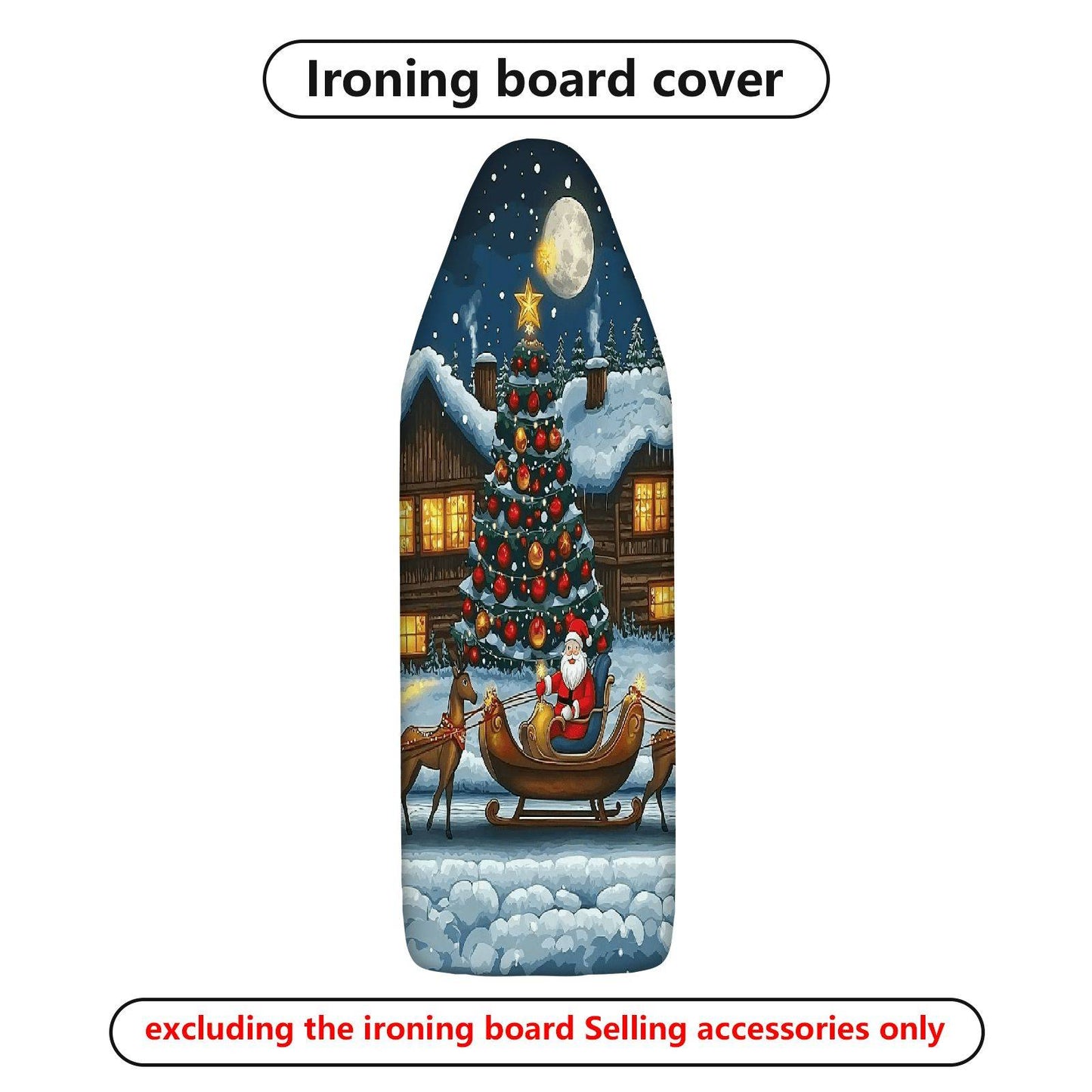 1-Piece Christmas Winter Santa  Ironing Board Cover, Universal Size, Without Board