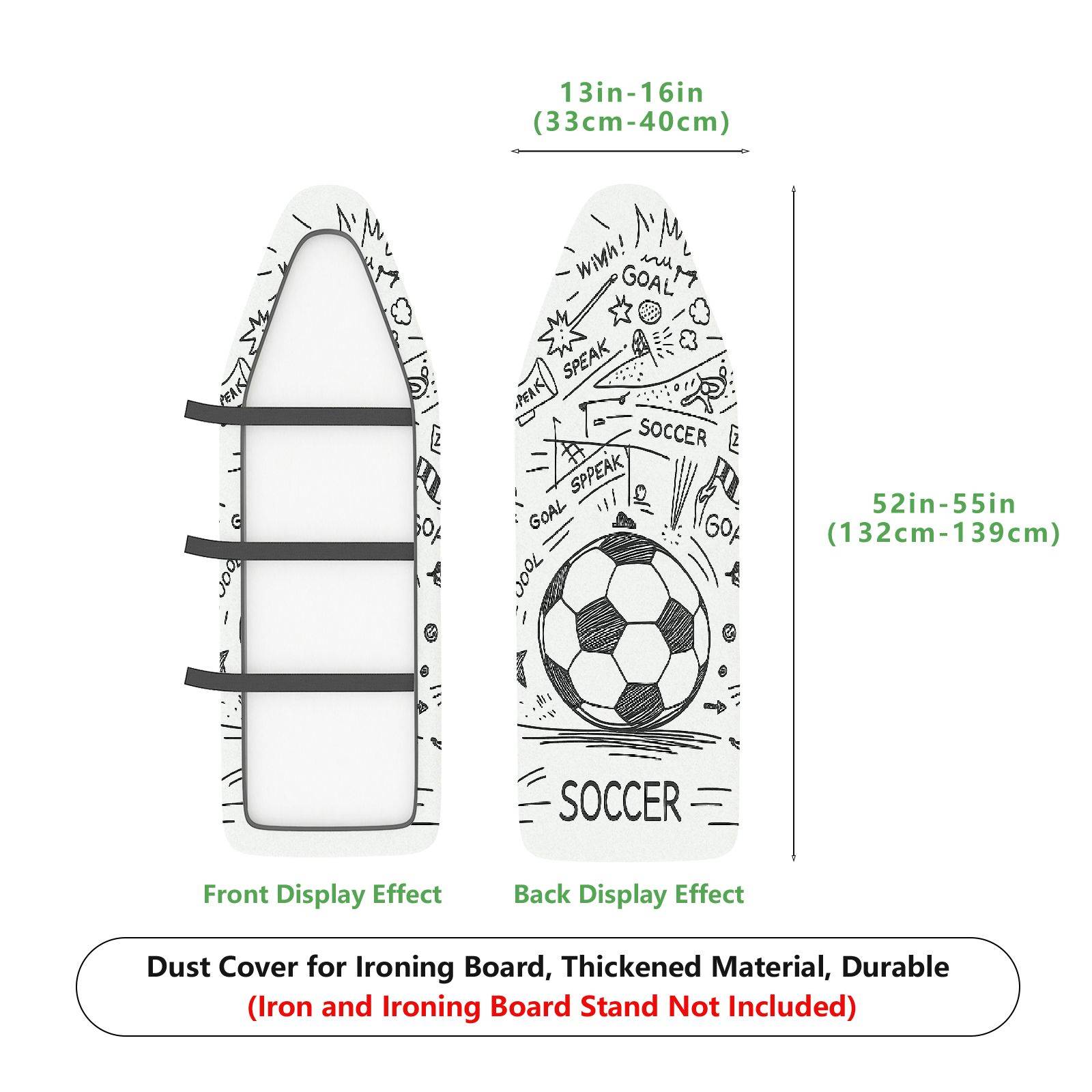 1-Piece Soccer Sports Fun  Ironing Board Cover, Universal Size, Without Board