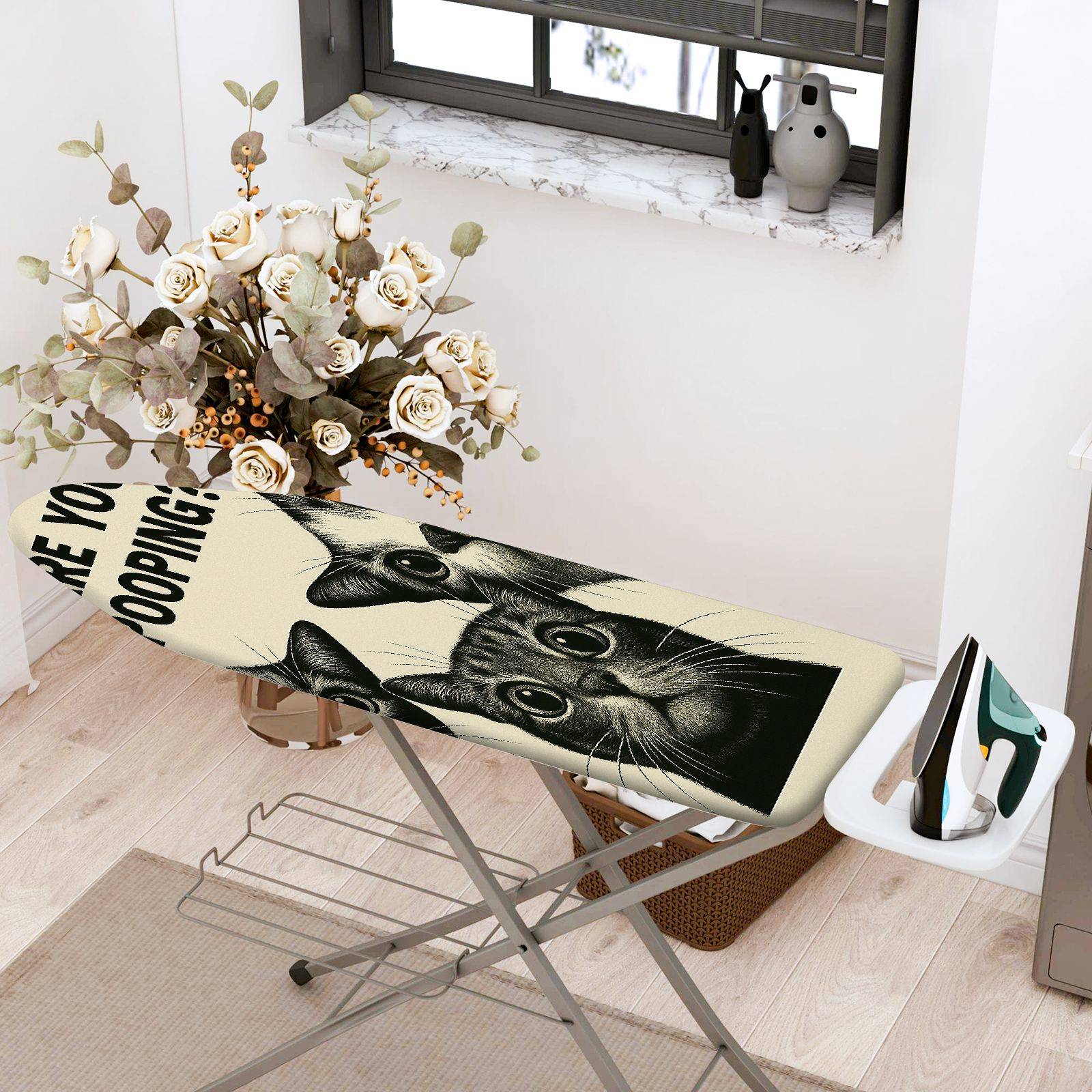 1-Piece Funny Cats Humor  Ironing Board Cover, Universal Size, Without Board