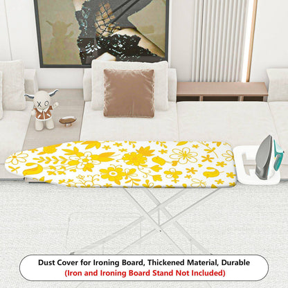 1-Piece Yellow Floral Bird Pattern  Ironing Board Cover, Universal Size, Without Board