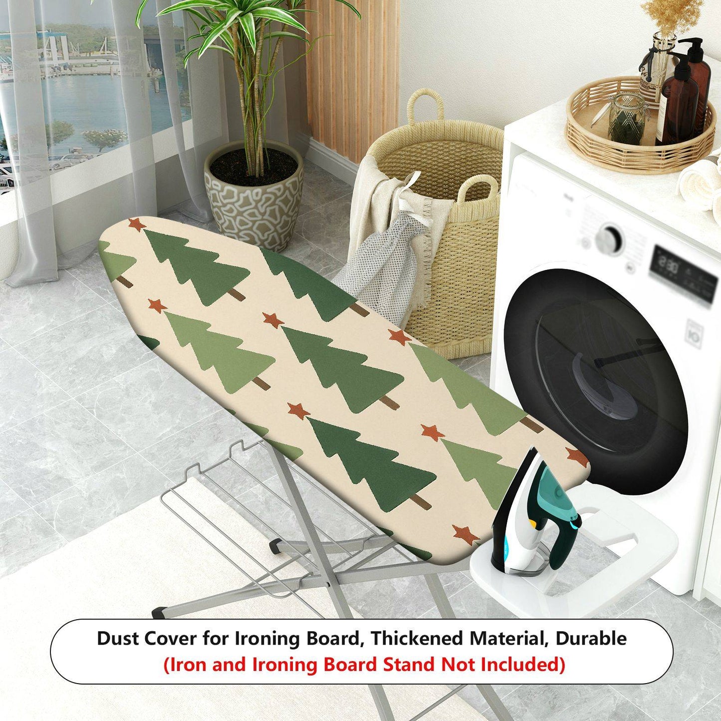1-Piece Christmas Tree Star Pattern Festive  Ironing Board Cover, Universal Size, Without Board