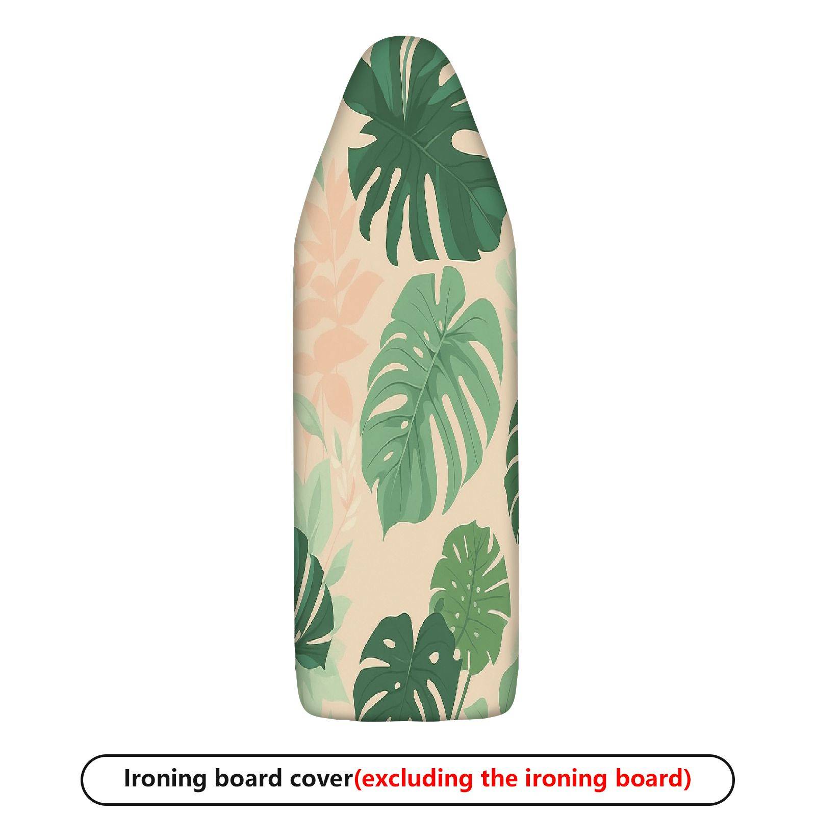 1-Piece Tropical Leaf Pattern Green Beige  Ironing Board Cover, Universal Size, Without Board