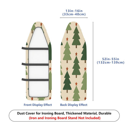 1-Piece Christmas Green Tree Star  Ironing Board Cover, Universal Size, Without Board