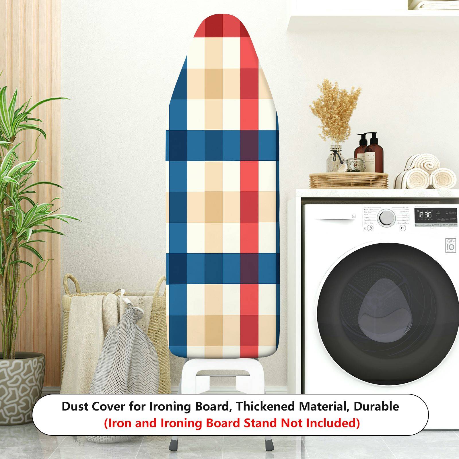 1-Piece Plaid Checkered Colorful  Ironing Board Cover, Universal Size, Without Board