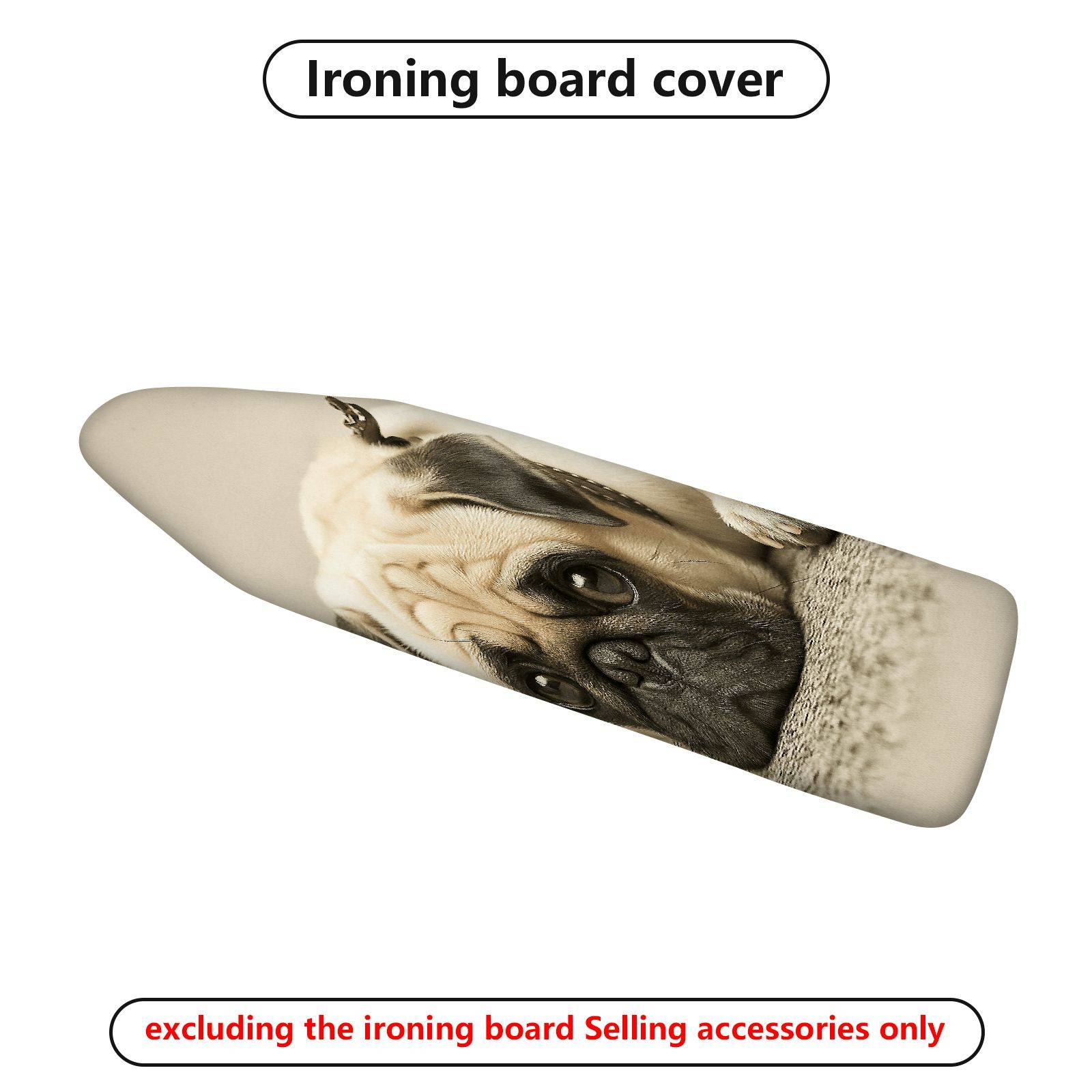 1-Piece Pug Dog Cute Animal  Ironing Board Cover, Universal Size, Without Board