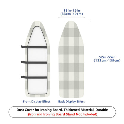 1-Piece Plaid Checkered Grey  Ironing Board Cover, Universal Size, Without Board