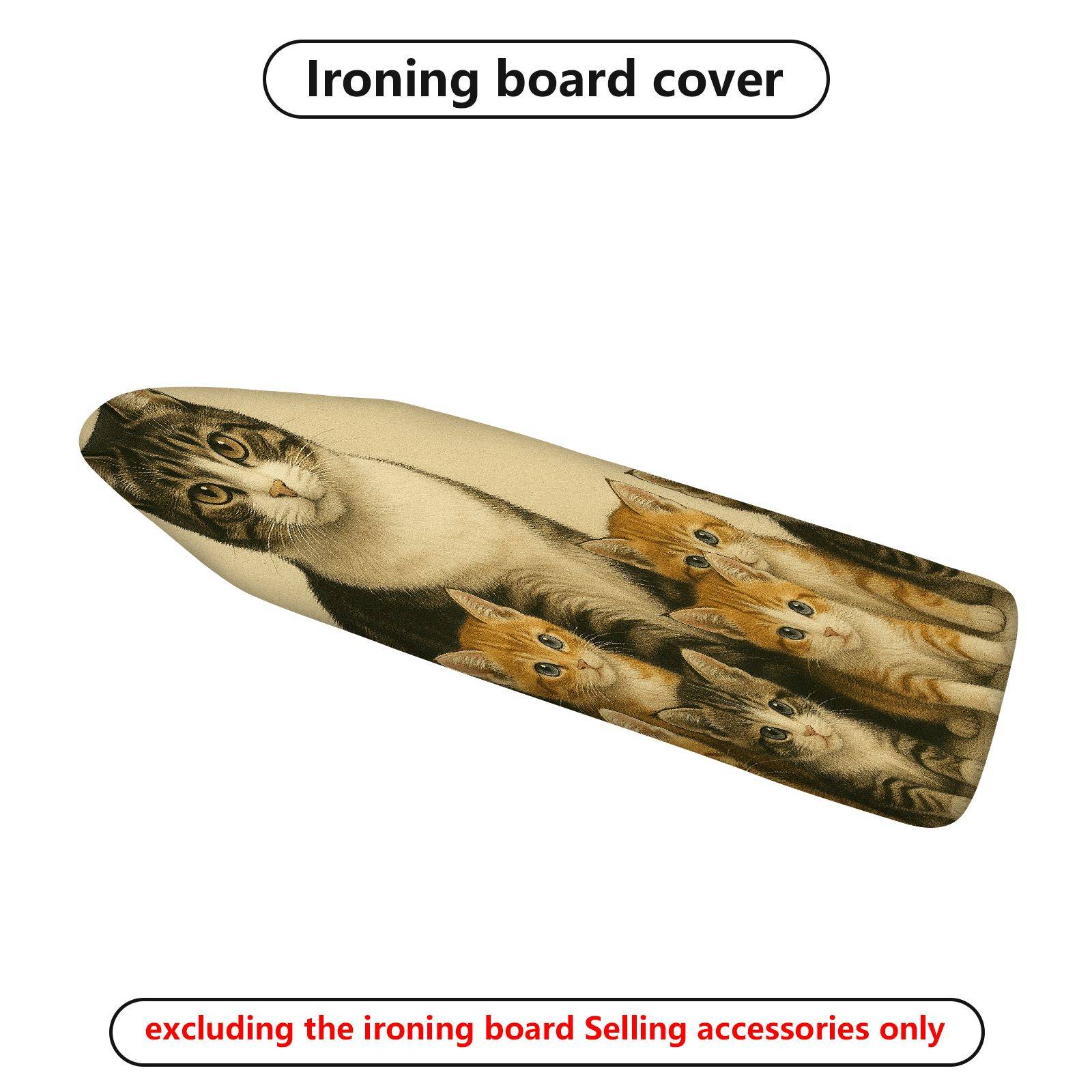 1-Piece Cute Cat Family Animal Print  Ironing Board Cover, Universal Size, Without Board