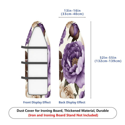 1-Piece Floral Purple Beige  Ironing Board Cover, Universal Size, Without Board