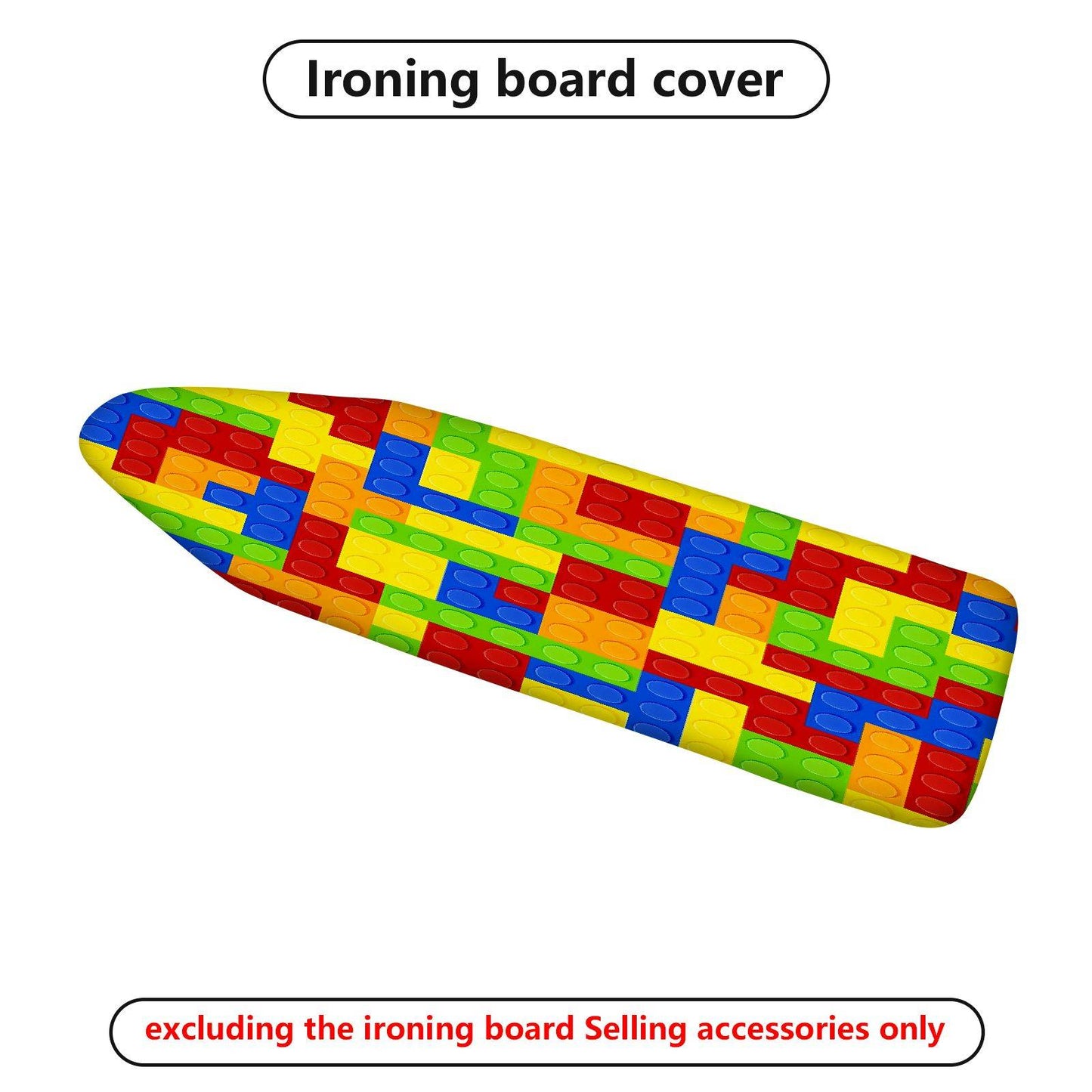 1-Piece Colorful Blocks Pattern Fun Decor  Ironing Board Cover, Universal Size, Without Board