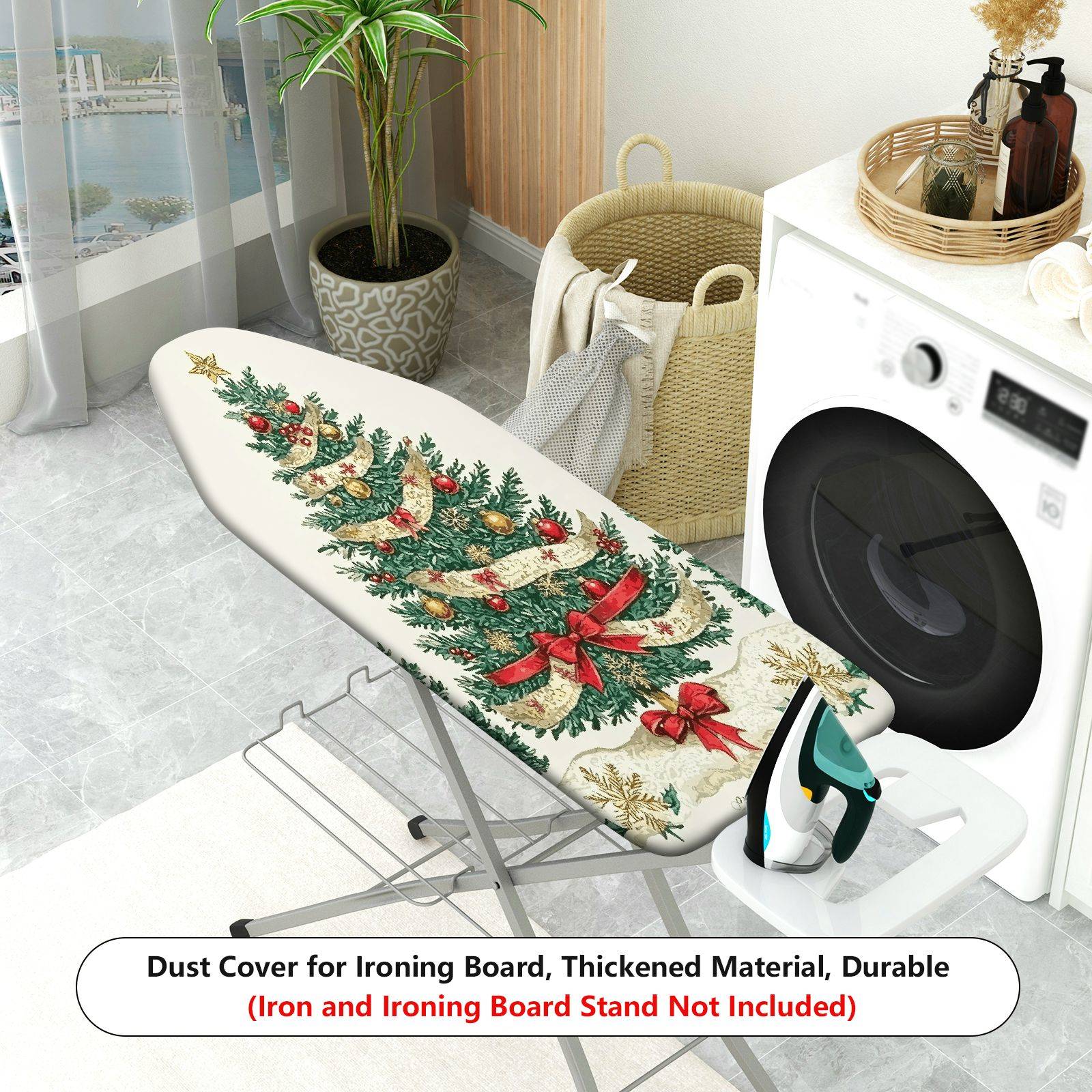 1-Piece Christmas Tree Festive Seasonal  Ironing Board Cover, Universal Size, Without Board