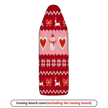 1-Piece Christmas Snowman Hearts  Ironing Board Cover, Universal Size, Without Board