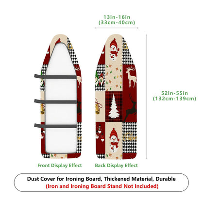 1-Piece Christmas Snowman Reindeer Plaid  Ironing Board Cover, Universal Size, Without Board