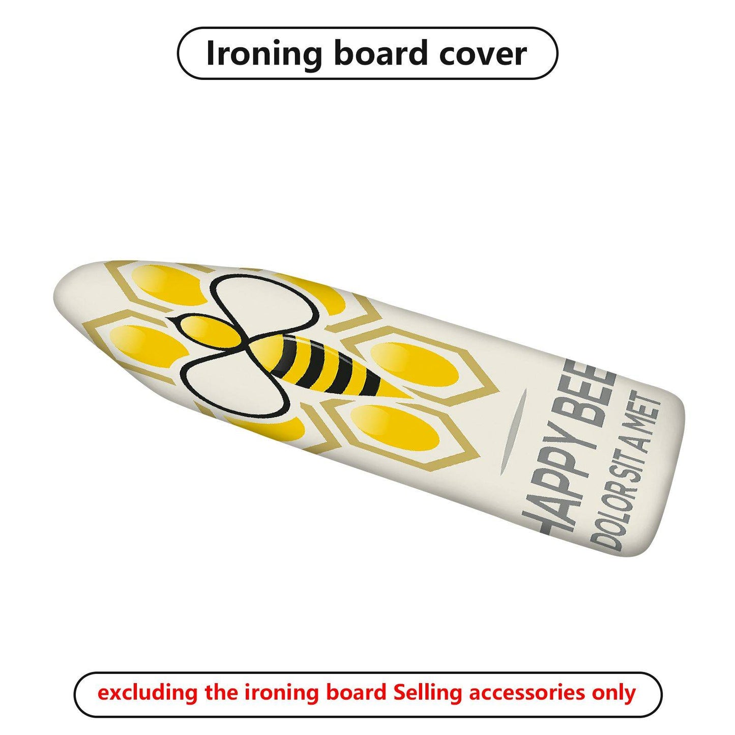 1-Piece Yellow Bee Honeycomb Pattern  Ironing Board Cover, Universal Size, Without Board