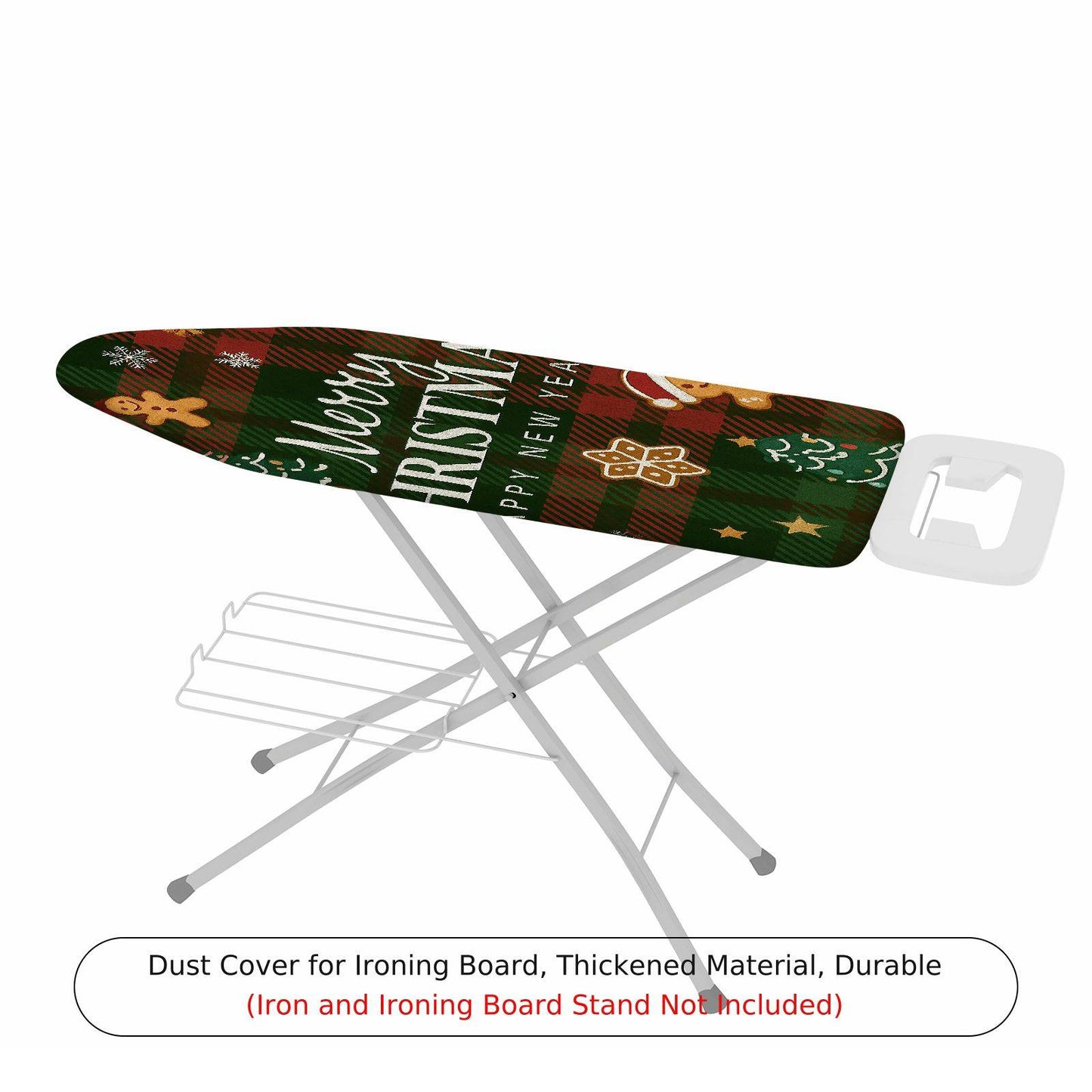 1-Piece Christmas Plaid Gingerbread  Ironing Board Cover, Universal Size, Without Board