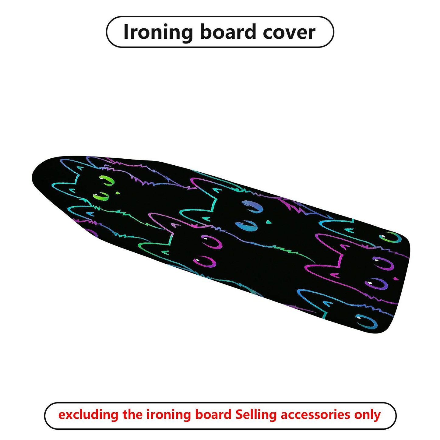 1-Piece Colorful Cat Fun  Ironing Board Cover, Universal Size, Without Board