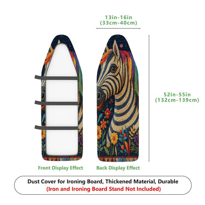 1-Piece Zebra Floral Colorful  Ironing Board Cover, Universal Size, Without Board