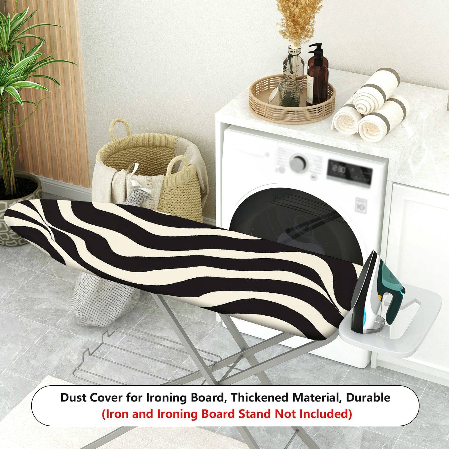 1-Piece Zebra Pattern Black White  Ironing Board Cover, Universal Size, Without Board