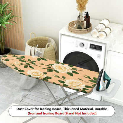1-Piece Floral Rose Pattern Beige  Ironing Board Cover, Universal Size, Without Board