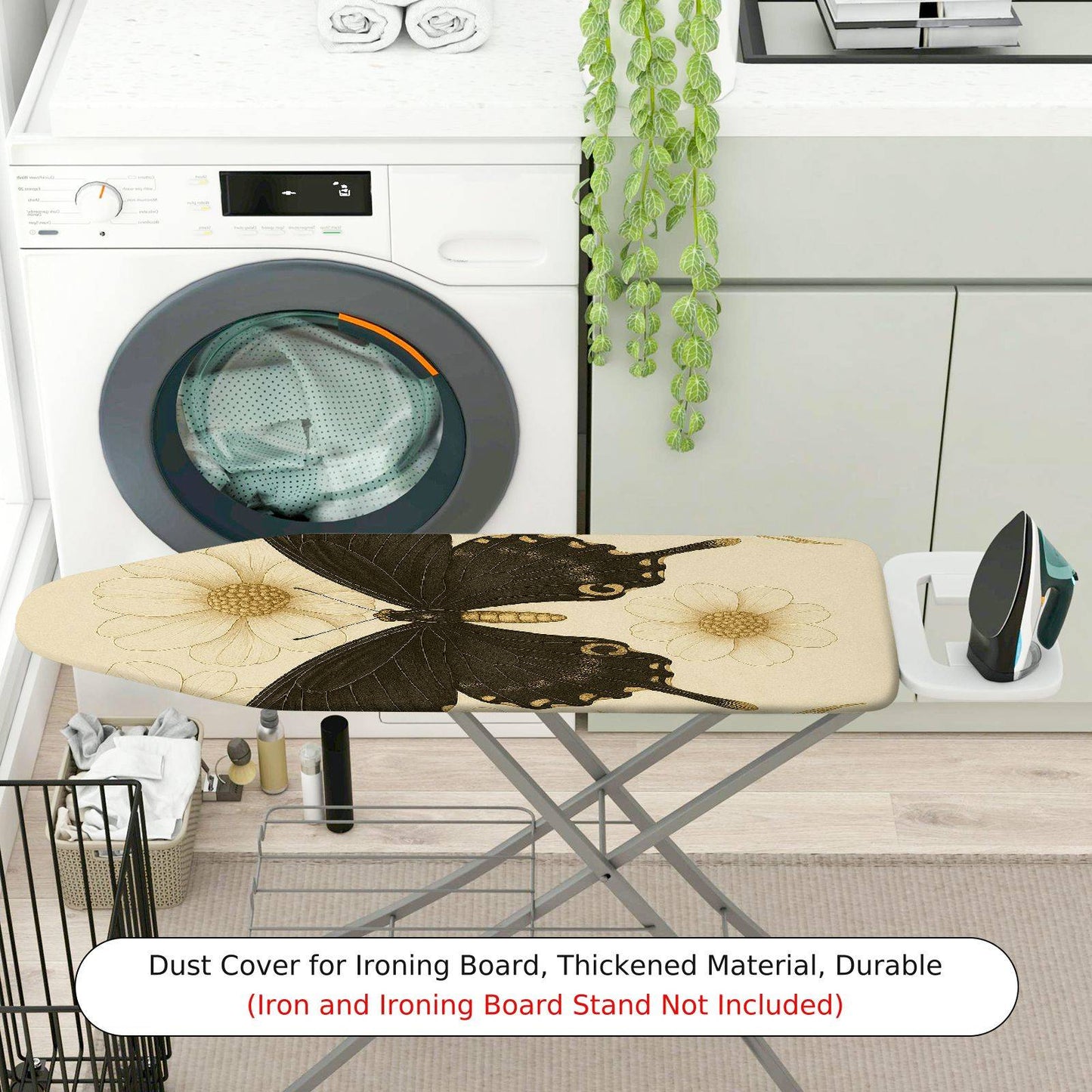 1-Piece butterfly floral beige  Ironing Board Cover, Universal Size, Without Board