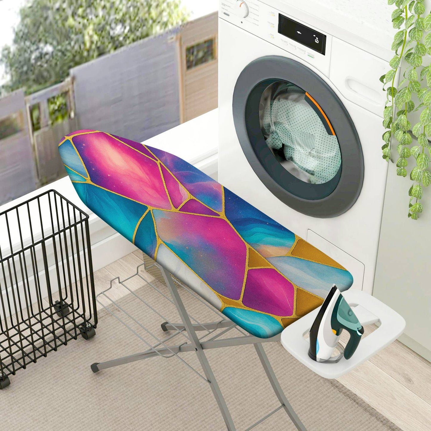 1-Piece Abstract Geometric Colorful  Ironing Board Cover, Universal Size, Without Board