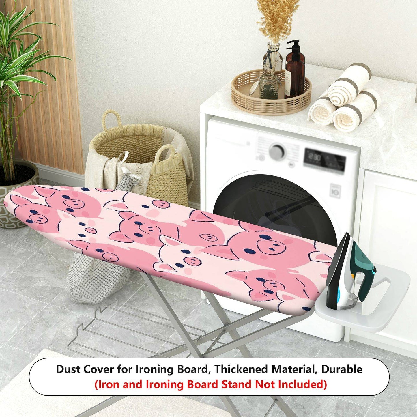 1-Piece Cute Pink Pig  Animal Pattern  Ironing Board Cover, Universal Size, Without Board