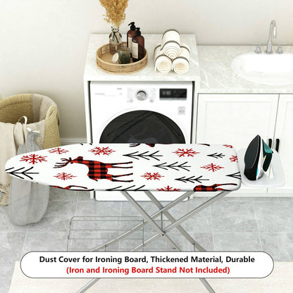 1-Piece Red Plaid Deer Snowflake Christmas  Ironing Board Cover, Universal Size, Without Board