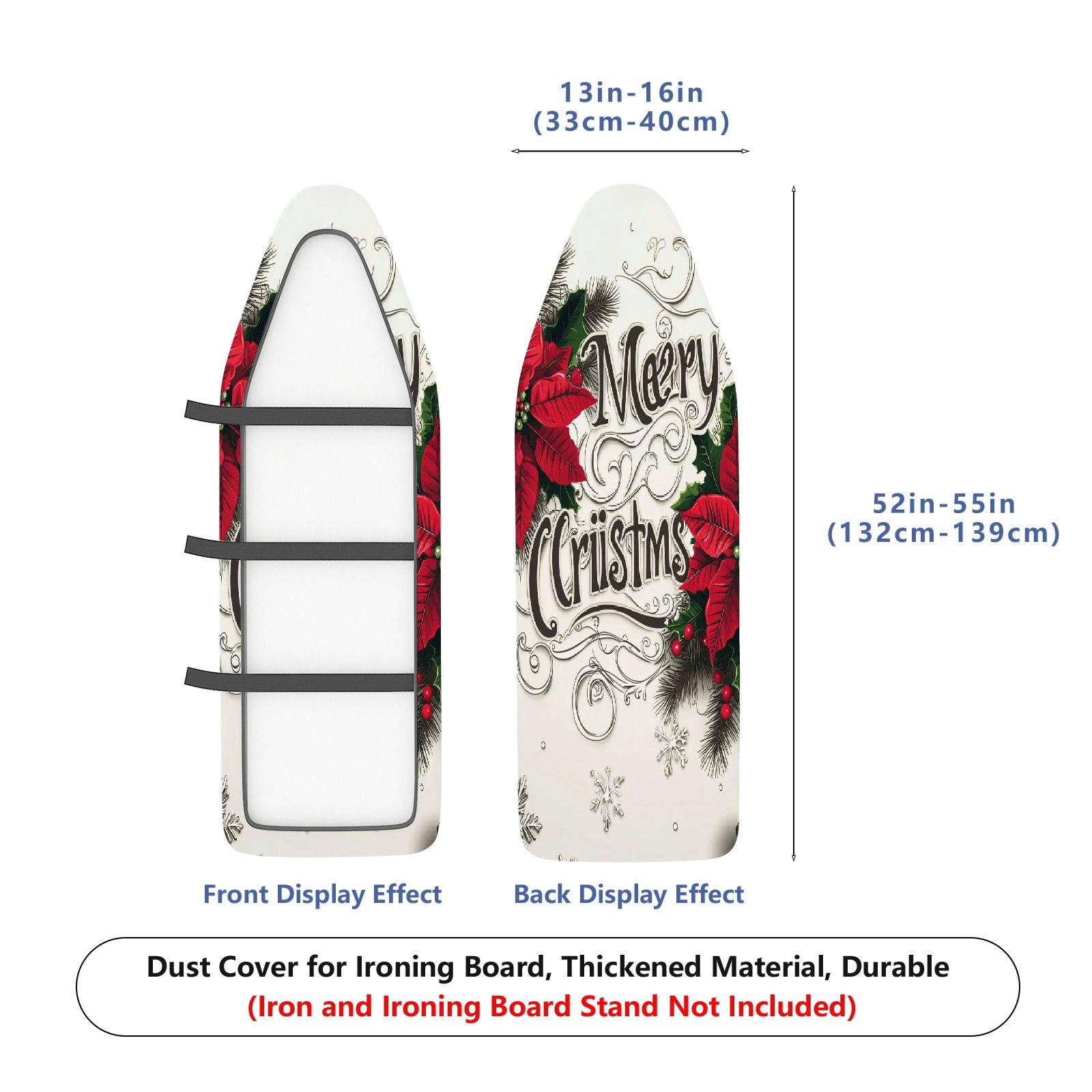 1-Piece Christmas Floral Snow  Ironing Board Cover, Universal Size, Without Board