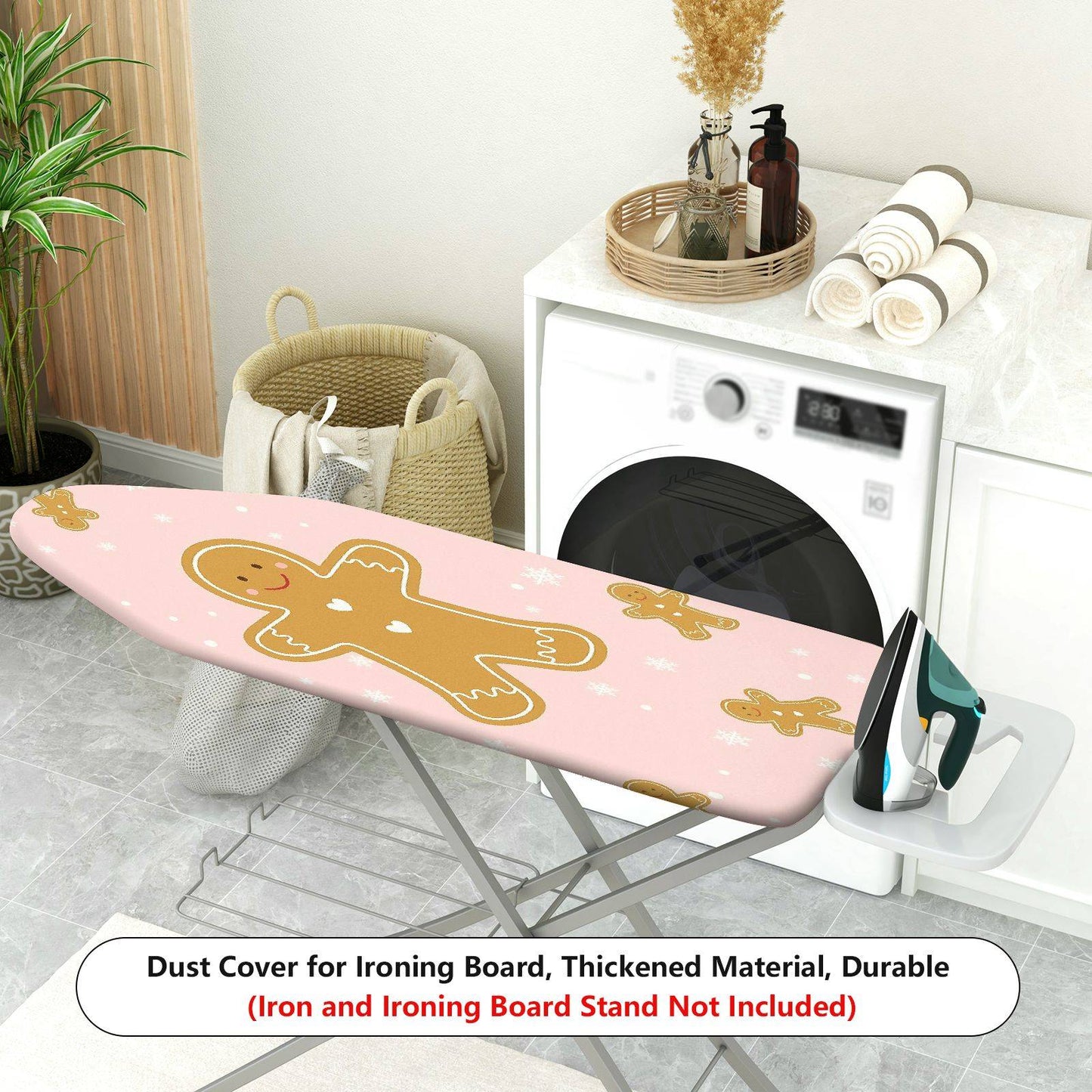 1-Piece Christmas Gingerbread Snowflake  Ironing Board Cover, Universal Size, Without Board
