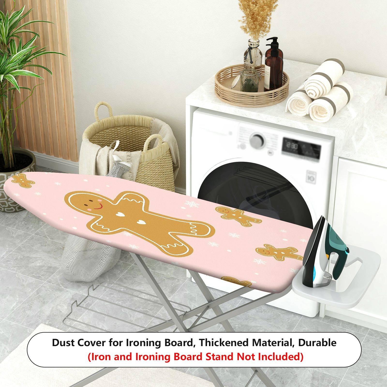 1-Piece Christmas Gingerbread Snowflake  Ironing Board Cover, Universal Size, Without Board