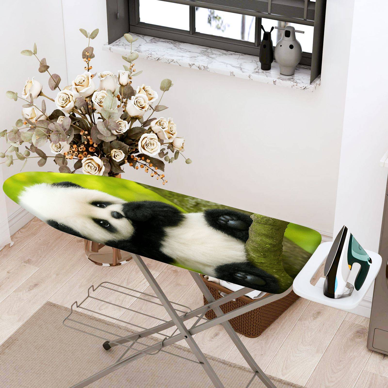 1-Piece Cute Panda Forest Animal  Ironing Board Cover, Universal Size, Without Board