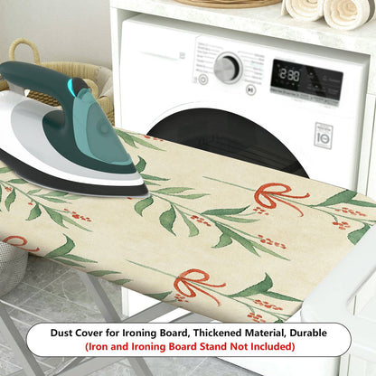 1-Piece Christmas Leaf Bowknot Pattern  Ironing Board Cover, Universal Size, Without Board