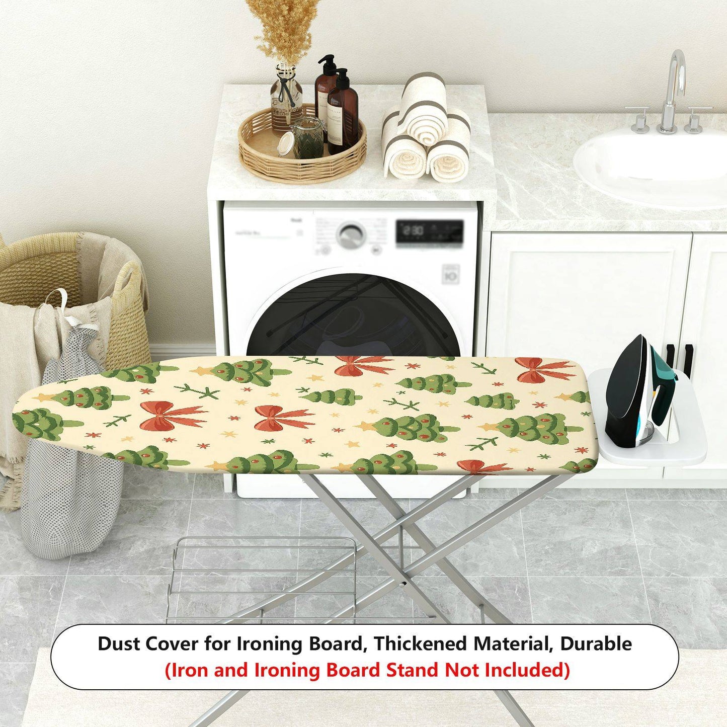 1-Piece Christmas Tree Bow Star  Ironing Board Cover, Universal Size, Without Board
