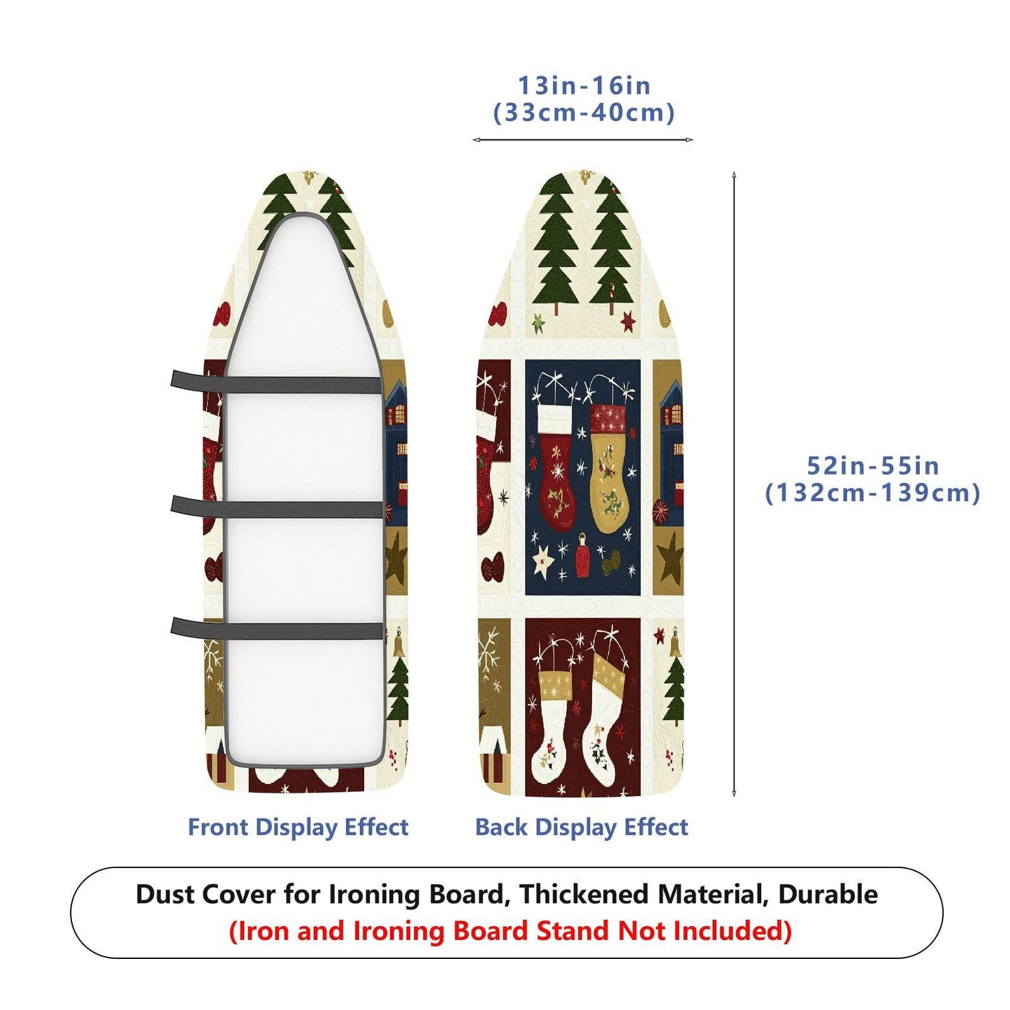 1-Piece Christmas Holiday Tree  Ironing Board Cover, Universal Size, Without Board