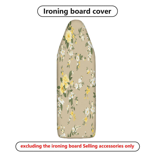 1-Piece Floral Pattern Beige Yellow Flower  Ironing Board Cover, Universal Size, Without Board