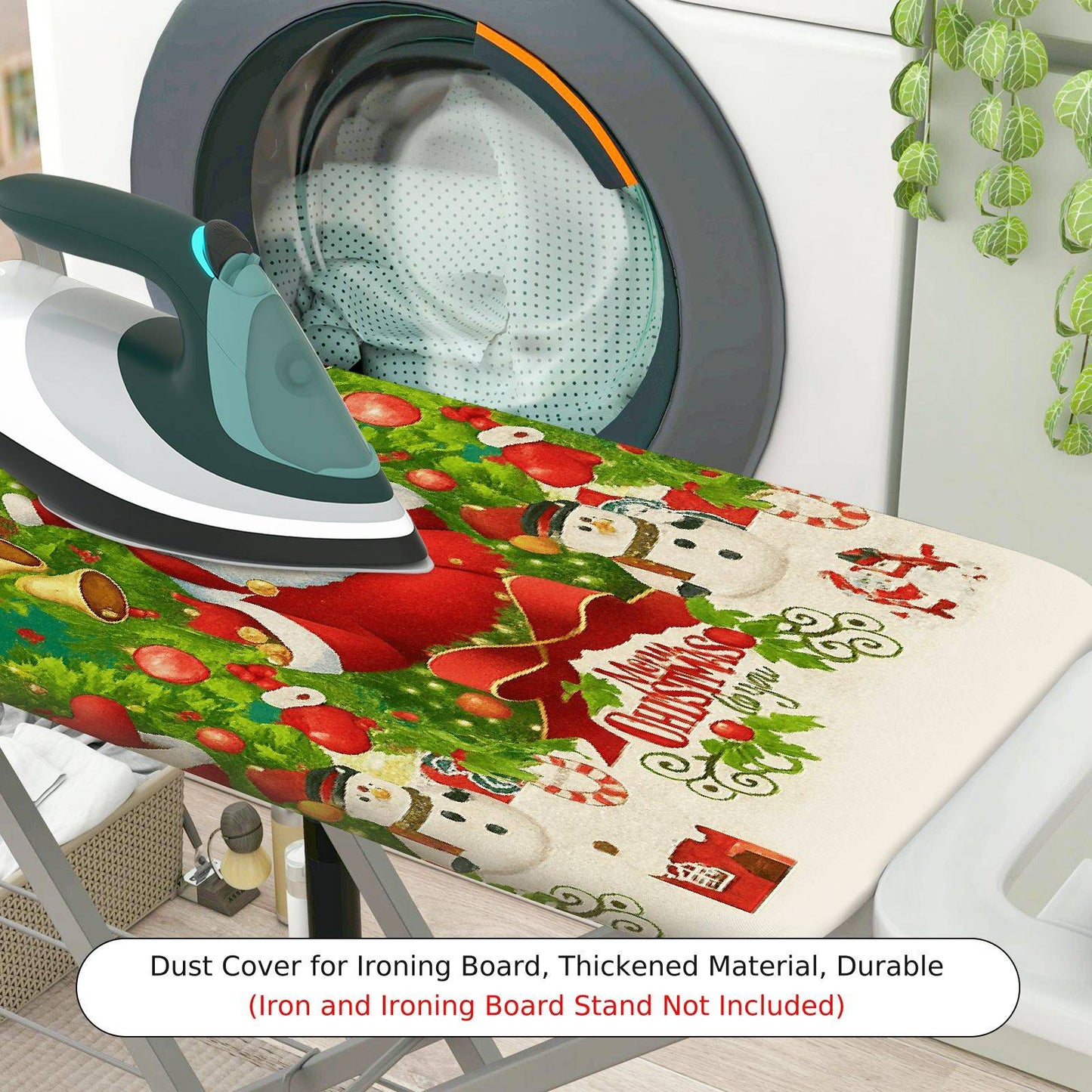 1-Piece Christmas Santa Snowman  Ironing Board Cover, Universal Size, Without Board