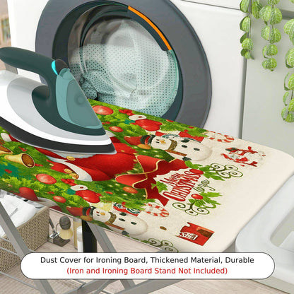 1-Piece Christmas Santa Snowman  Ironing Board Cover, Universal Size, Without Board