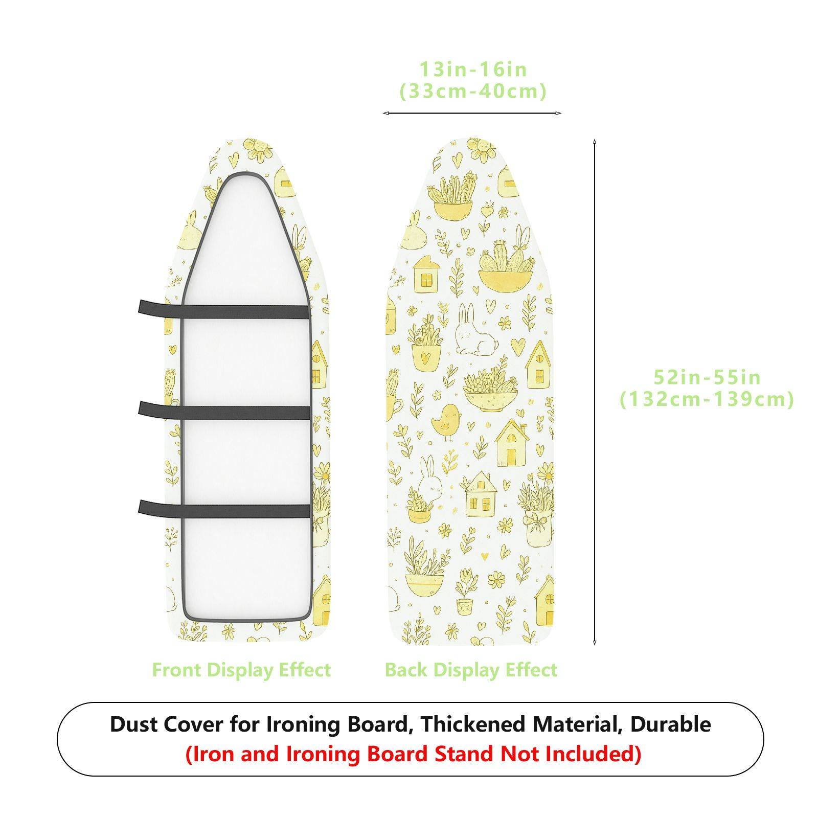 1-Piece Cute Animal Floral Nature  Ironing Board Cover, Universal Size, Without Board