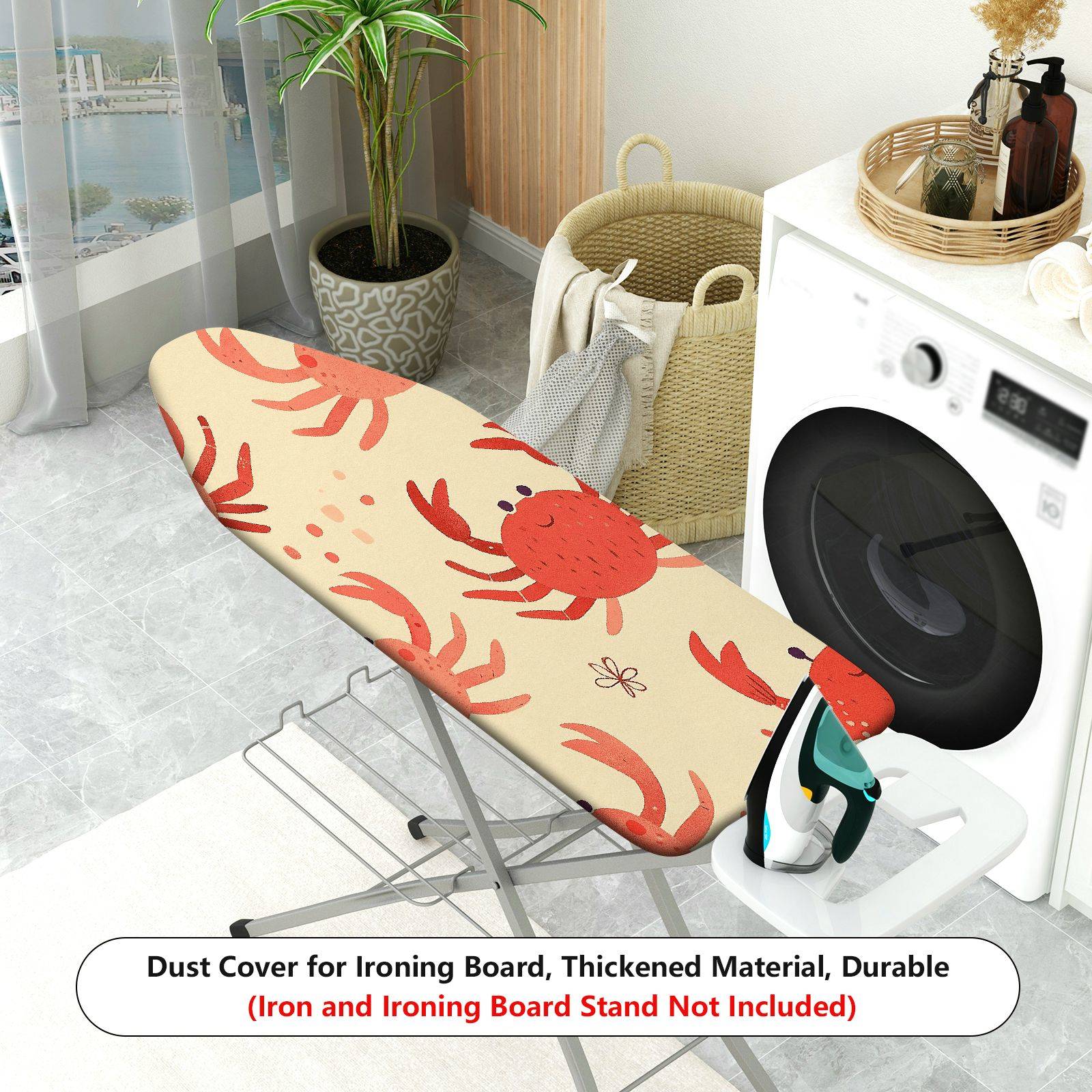 1-Piece Crab Pattern Fun Colorful  Ironing Board Cover, Universal Size, Without Board