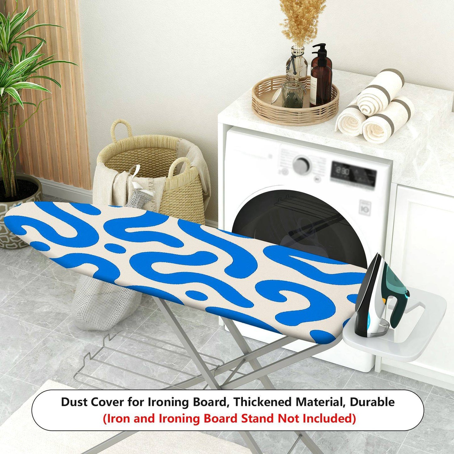 1-Piece Abstract Blue Wave Pattern Modern  Ironing Board Cover, Universal Size, Without Board