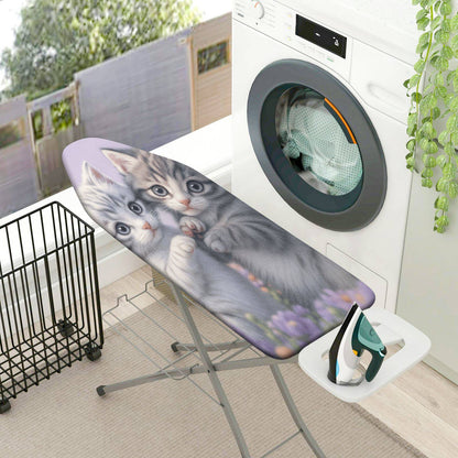 1-Piece Cute Kitten Lavender Floral  Ironing Board Cover, Universal Size, Without Board